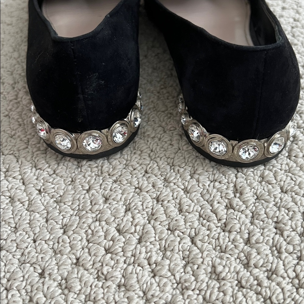 Miu Miu Velvet Bow Flats - Picture 2 of 6